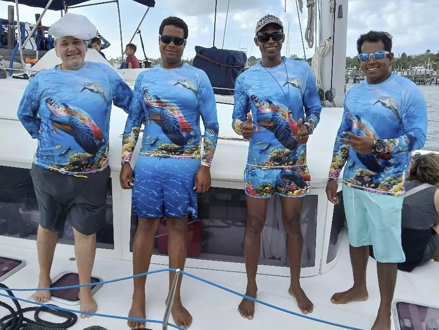 Crew smiling